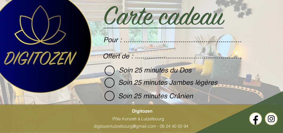 Carte cadeau DigitoZen pour un soin ciblé de 25 minutes